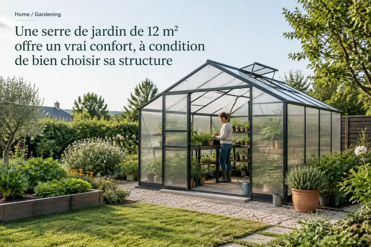 Une serre de jardin de 12 m² offre un vrai confort, à condition de bien choisir sa structure