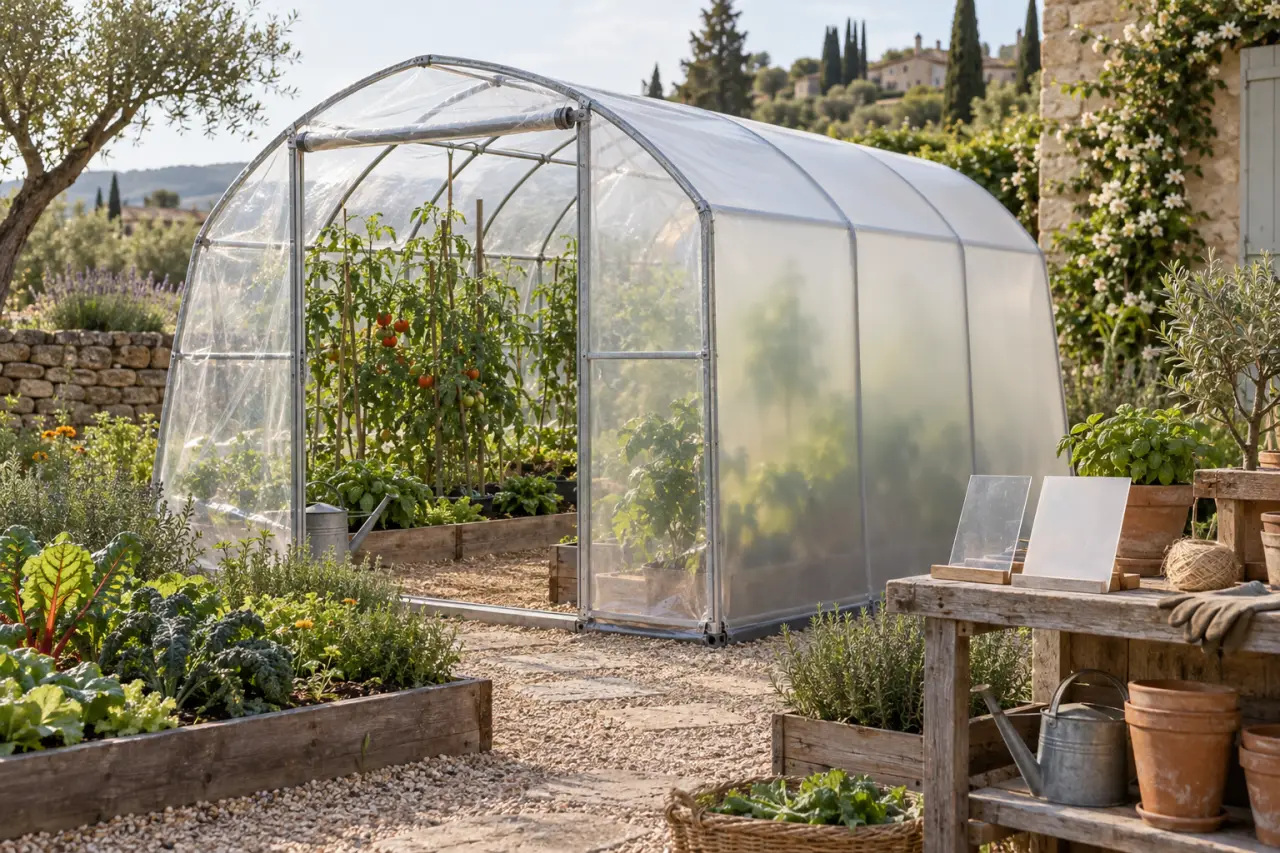 Bâche pour serre de jardin : 150 ou 200 microns, transparente ou diffusante ?