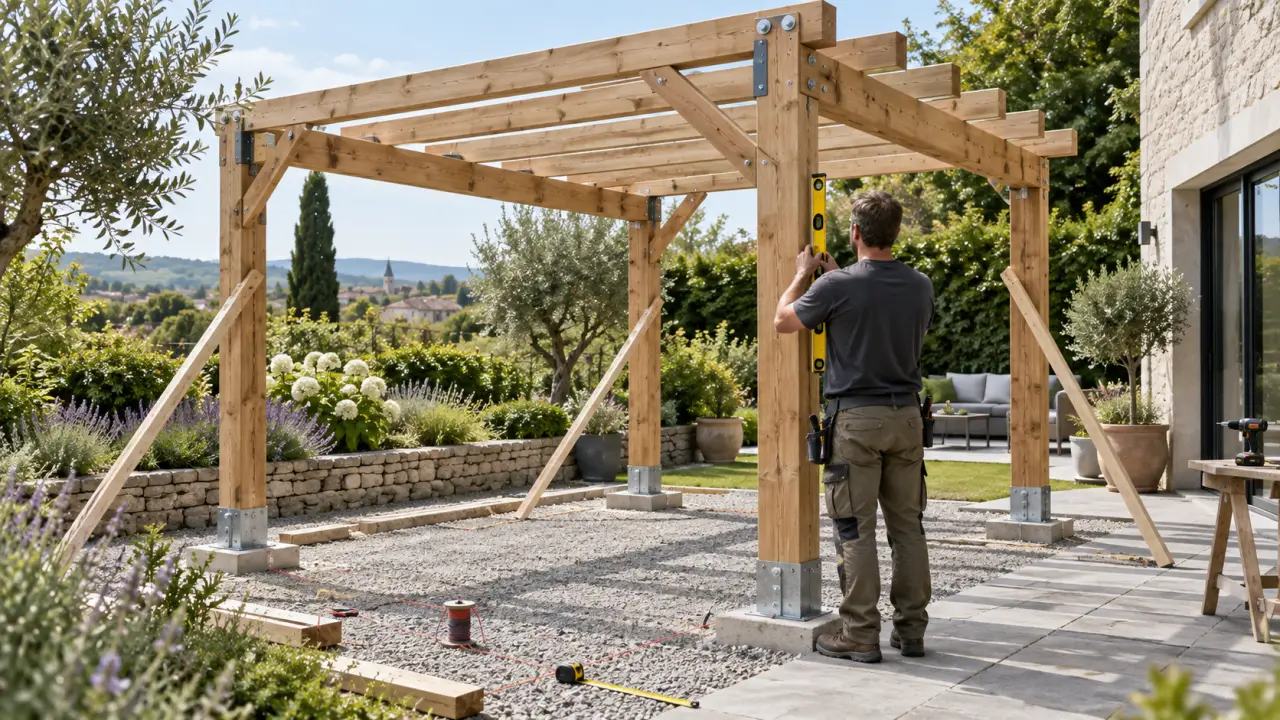 Construire une pergola bois faite maison : ancrage, stabilité et étapes clés