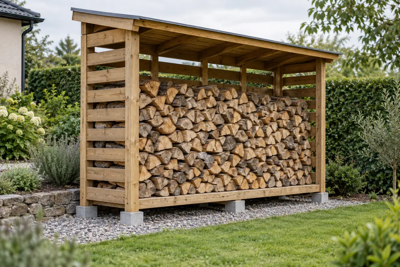 Construire un abri pour bois : dimensionner, ventiler et protéger les bûches