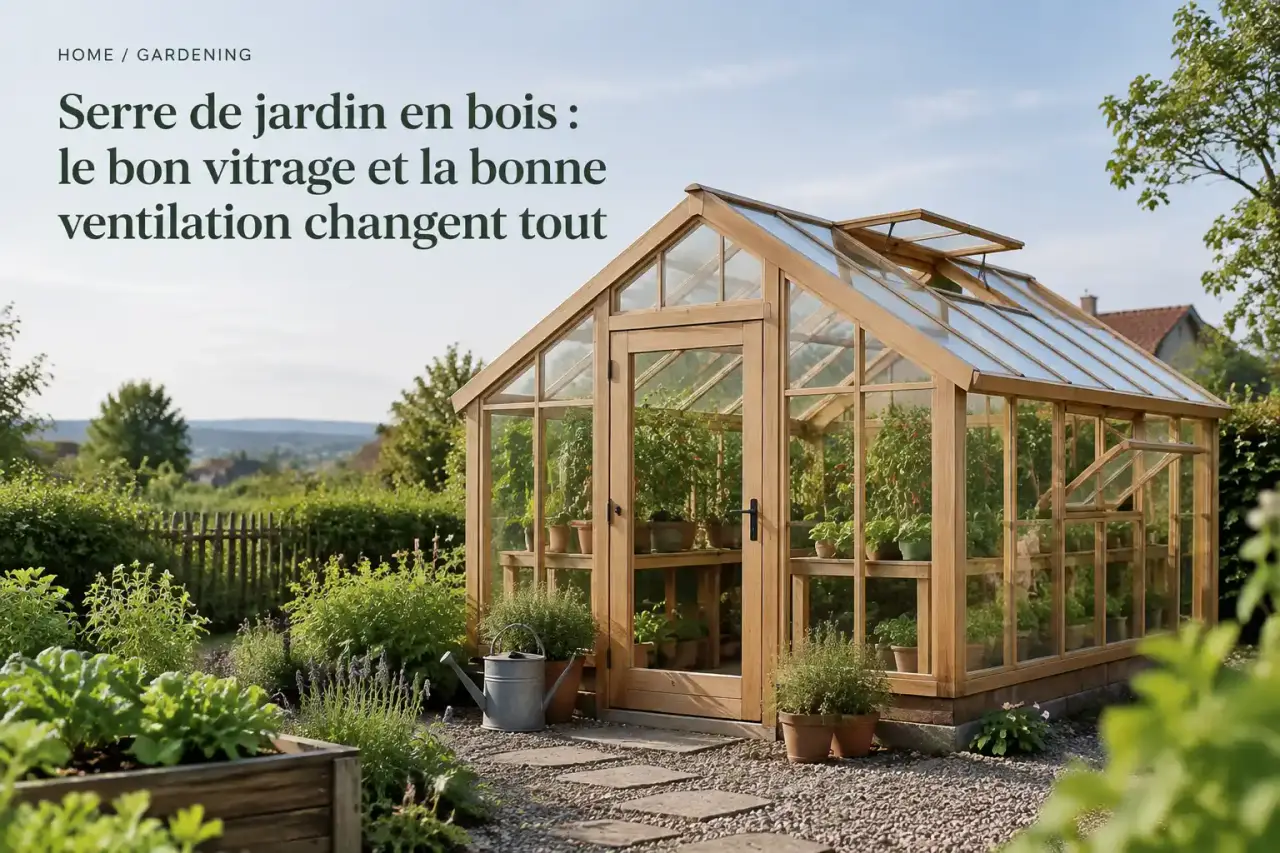 Serre de jardin en bois : le bon vitrage et la bonne ventilation changent tout